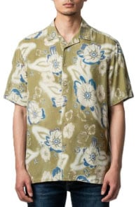 Paul Smith Chemisette vert clair hawaï fleurs bleu ecru Paul Smith Homme M2R 695U V22652 36 Divers