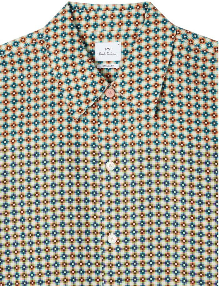 Paul Smith Chemisette kaléidoscope écru orange Paul Smith Homme M2R 896Z V22660 02 chemise Beige