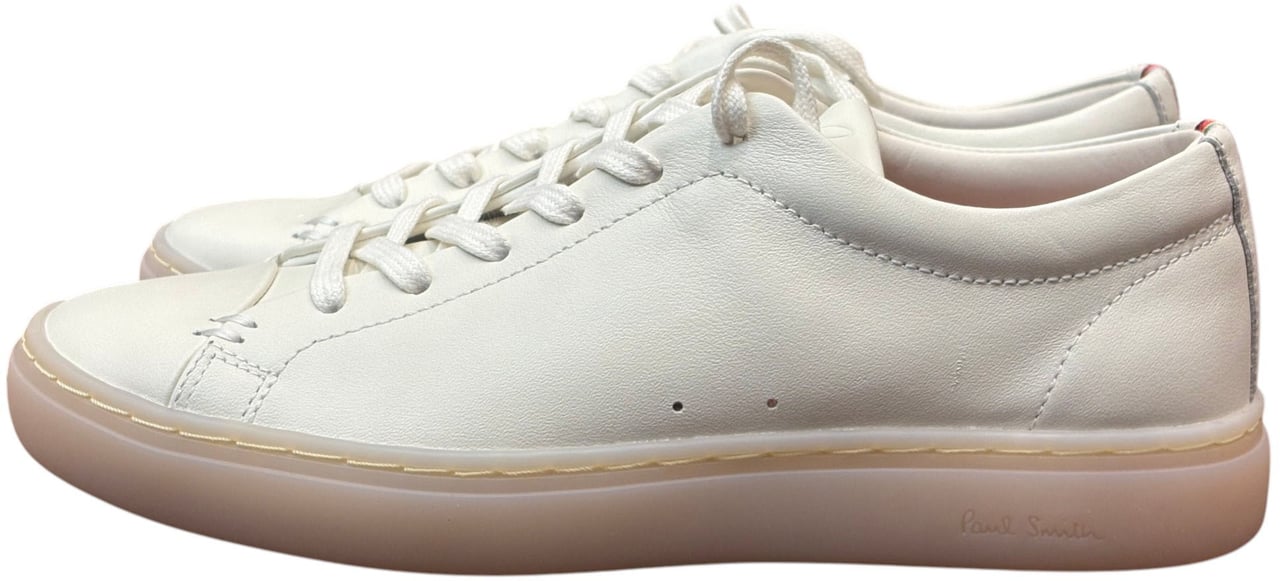 Paul Smith Sneakers cuir crème bande Bayadère arrière Paul Smith Femme W1S LNE08 ULEA 02 baskets Beige
