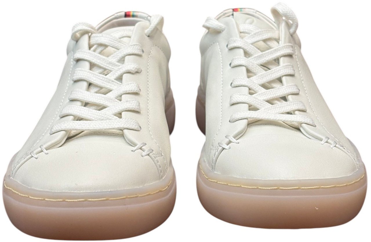 Paul Smith Sneakers cuir crème bande Bayadère arrière Paul Smith Femme W1S LNE08 ULEA 02 baskets Beige