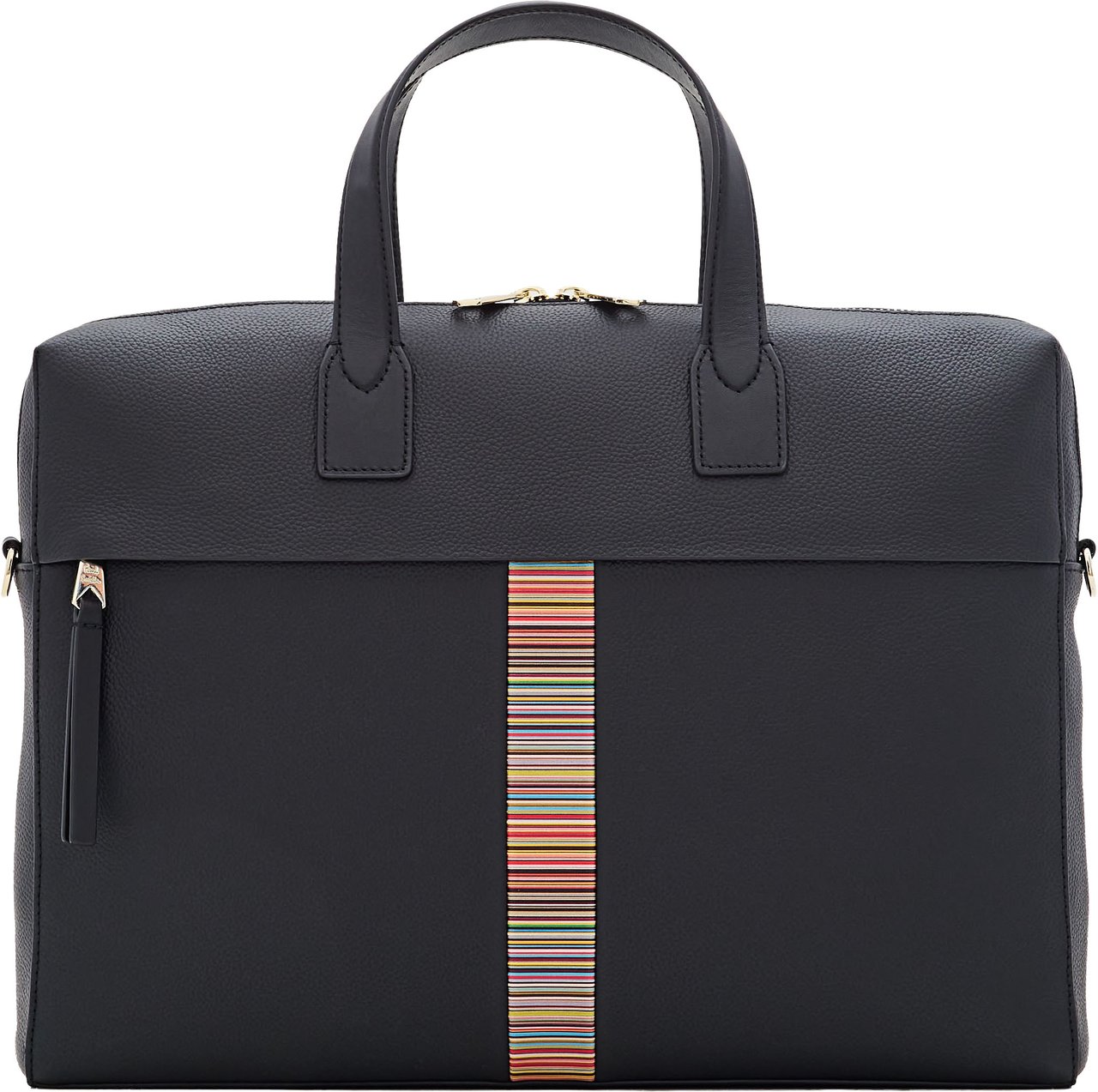 Paul Smith Black Leather 'Signature Stripe' Trim Folio Zwart