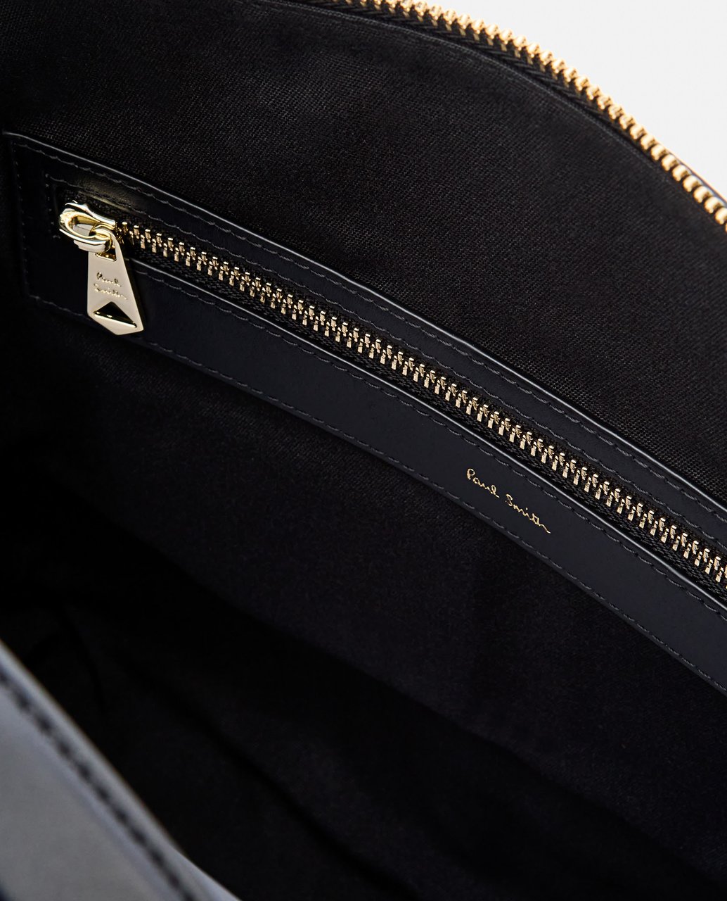 Paul Smith Black Leather 'Signature Stripe' Trim Folio Zwart