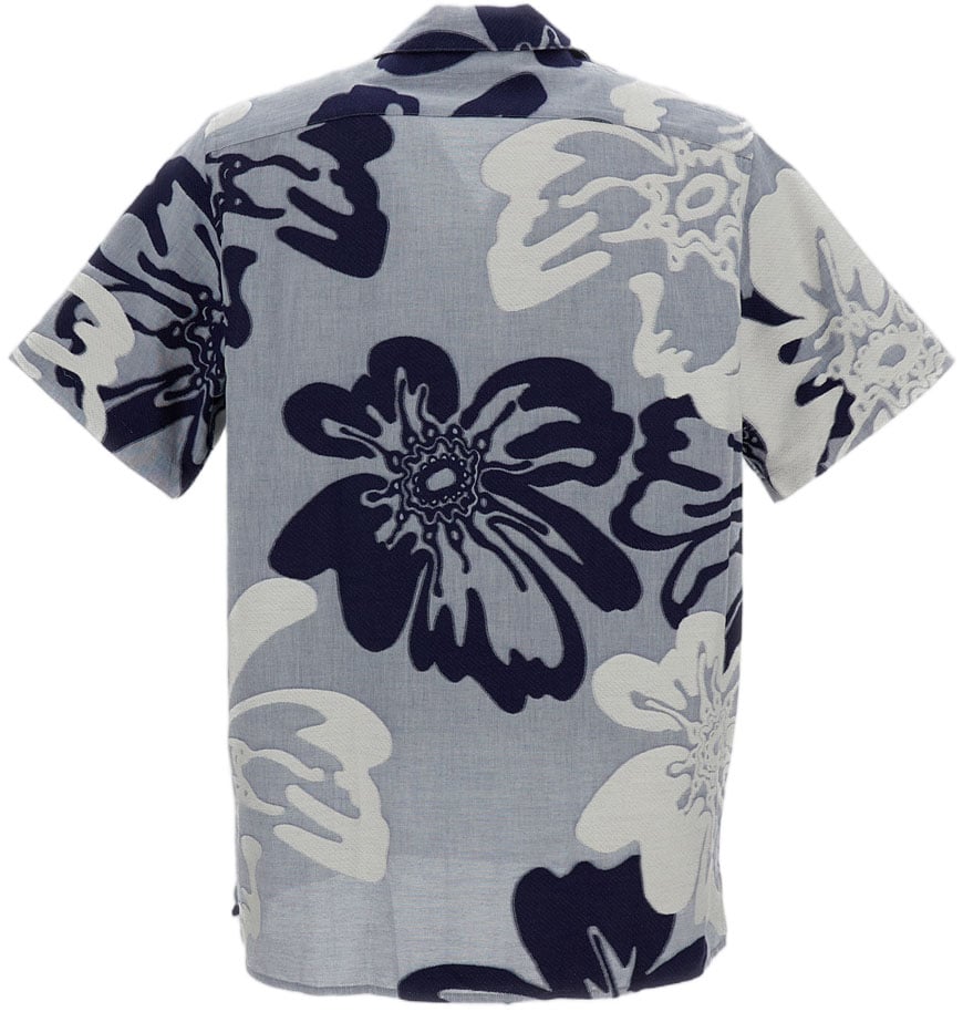Paul Smith Floral Short Sleeved Shirt Blauw