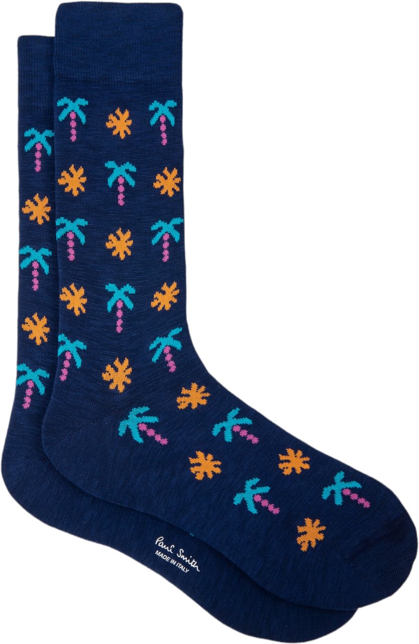 Paul Smith Chaussettes navy palmiers turquoise M1A 800MO HF783 47 Paul Smith Homme Divers