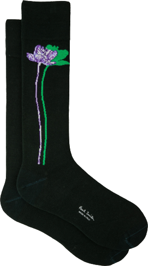 Paul Smith Chaussettes longue verte fleurs tige M1A 800MO J415 38 Paul Smith Homme Groen