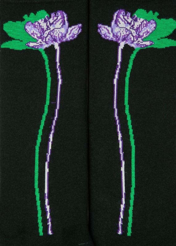 Paul Smith Chaussettes longue verte fleurs tige M1A 800MO J415 38 Paul Smith Homme Groen