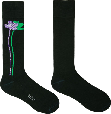 Paul Smith Chaussettes longue verte fleurs tige M1A 800MO J415 38 Paul Smith Homme Groen