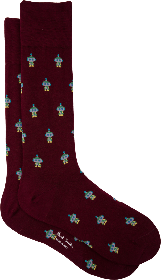 Paul Smith Chaussettes bordeaux robots gris M1A 380CI J419 28 Paul Smith Homme Divers
