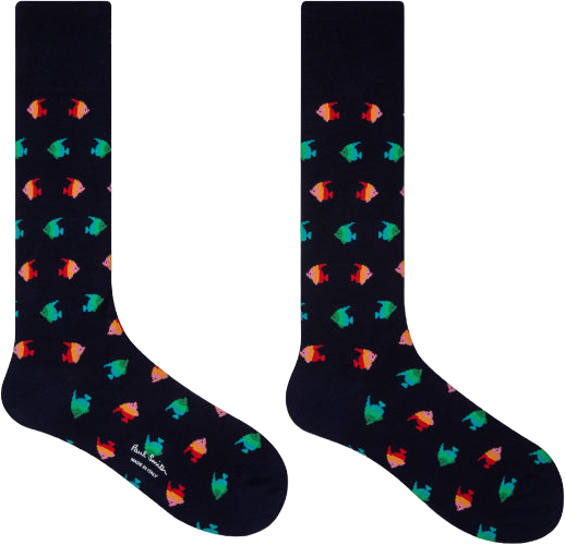 Paul Smith Chaussettes poissons perroquets navy M1A-380CI-K222-47 Paul Smith Homme Divers