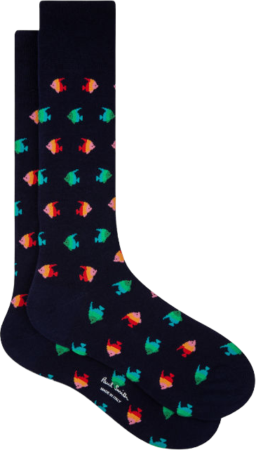 Paul Smith Chaussettes poissons perroquets navy M1A-380CI-K222-47 Paul Smith Homme Divers