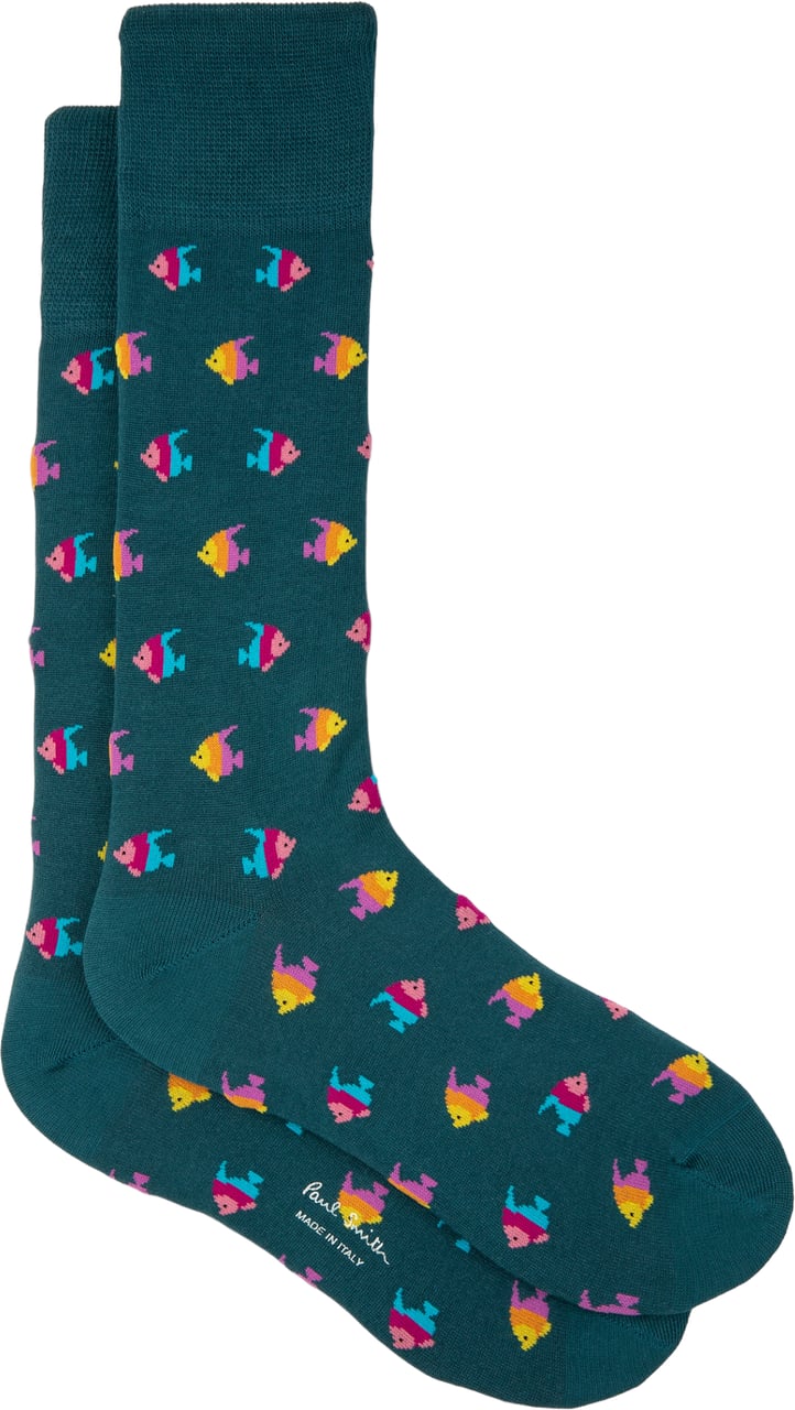 Paul Smith Chaussettes poissons perroquets vert M1A-380CI-K222-37 Paul Smith Homme Groen