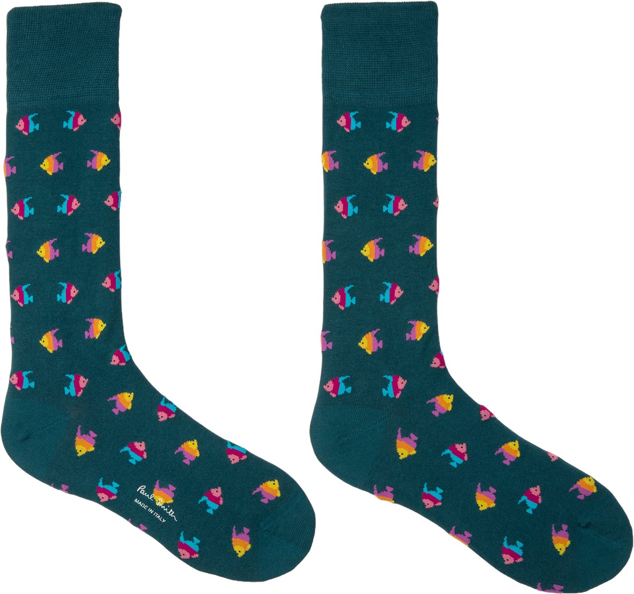 Paul Smith Chaussettes poissons perroquets vert M1A-380CI-K222-37 Paul Smith Homme Groen