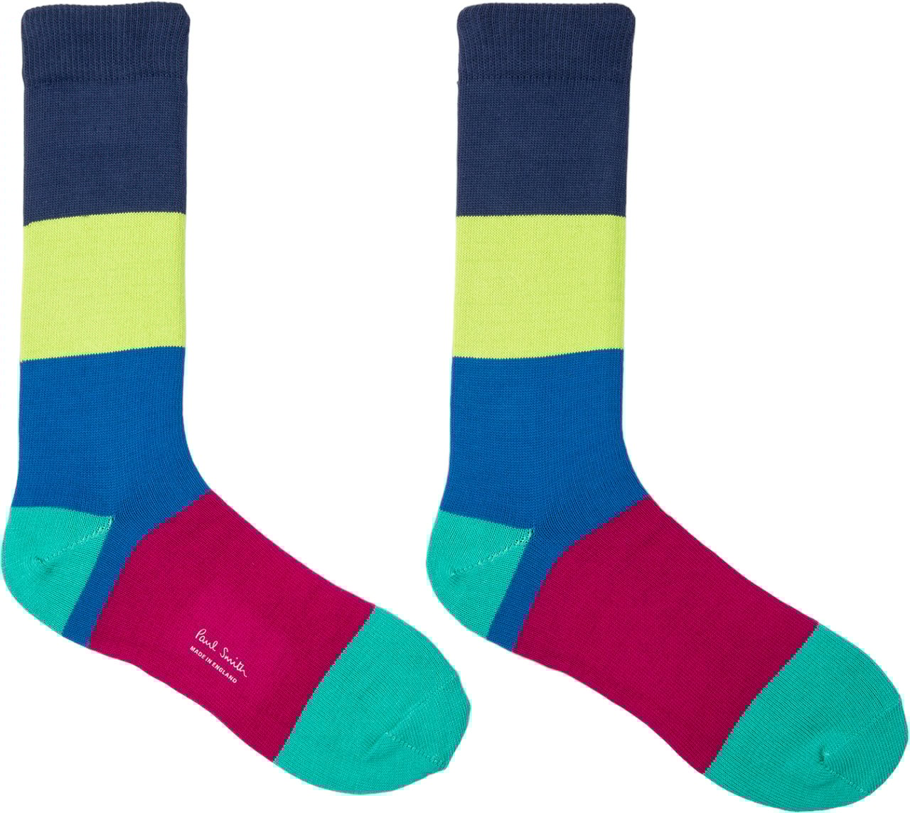Paul Smith Chaussettes rayures larges navy jaune bleu M1A-194B-K228-45 Paul Smith Homme Divers