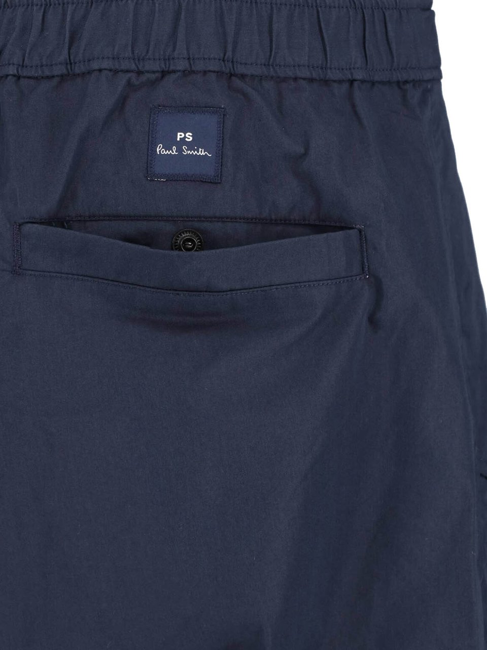 Paul Smith Blue Mid-Rise Cotton Blend Cargo Pants Blauw