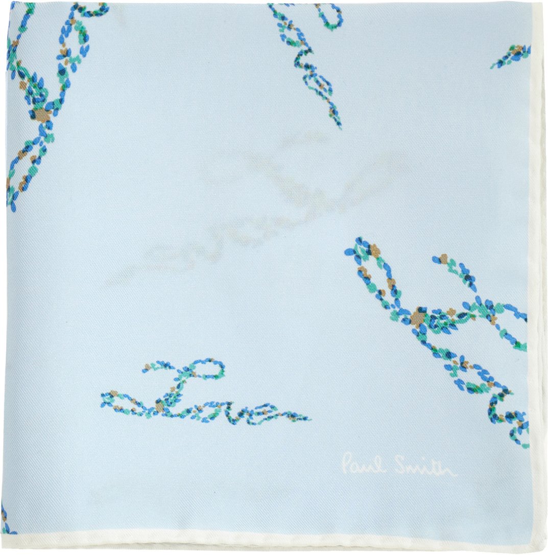 Paul Smith Printed silk foulard Lichtblauw