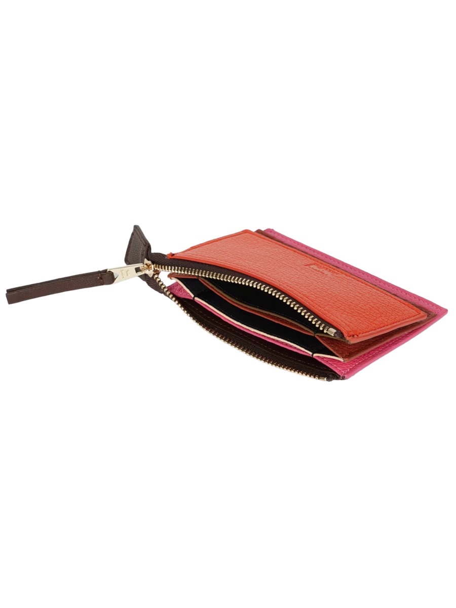 Paul Smith Concertina Leather Layered Card Holder Oranje