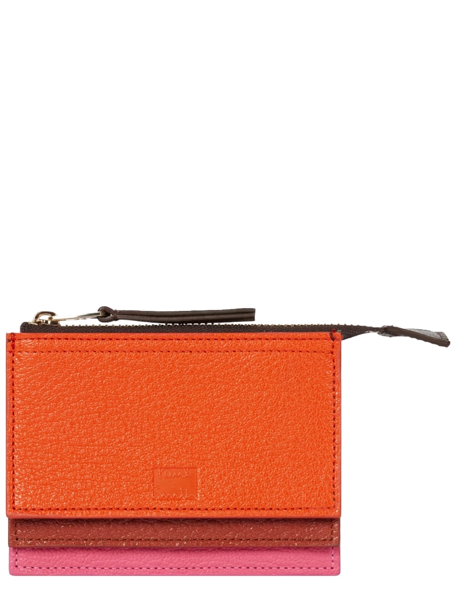 Paul Smith Concertina Leather Layered Card Holder Oranje