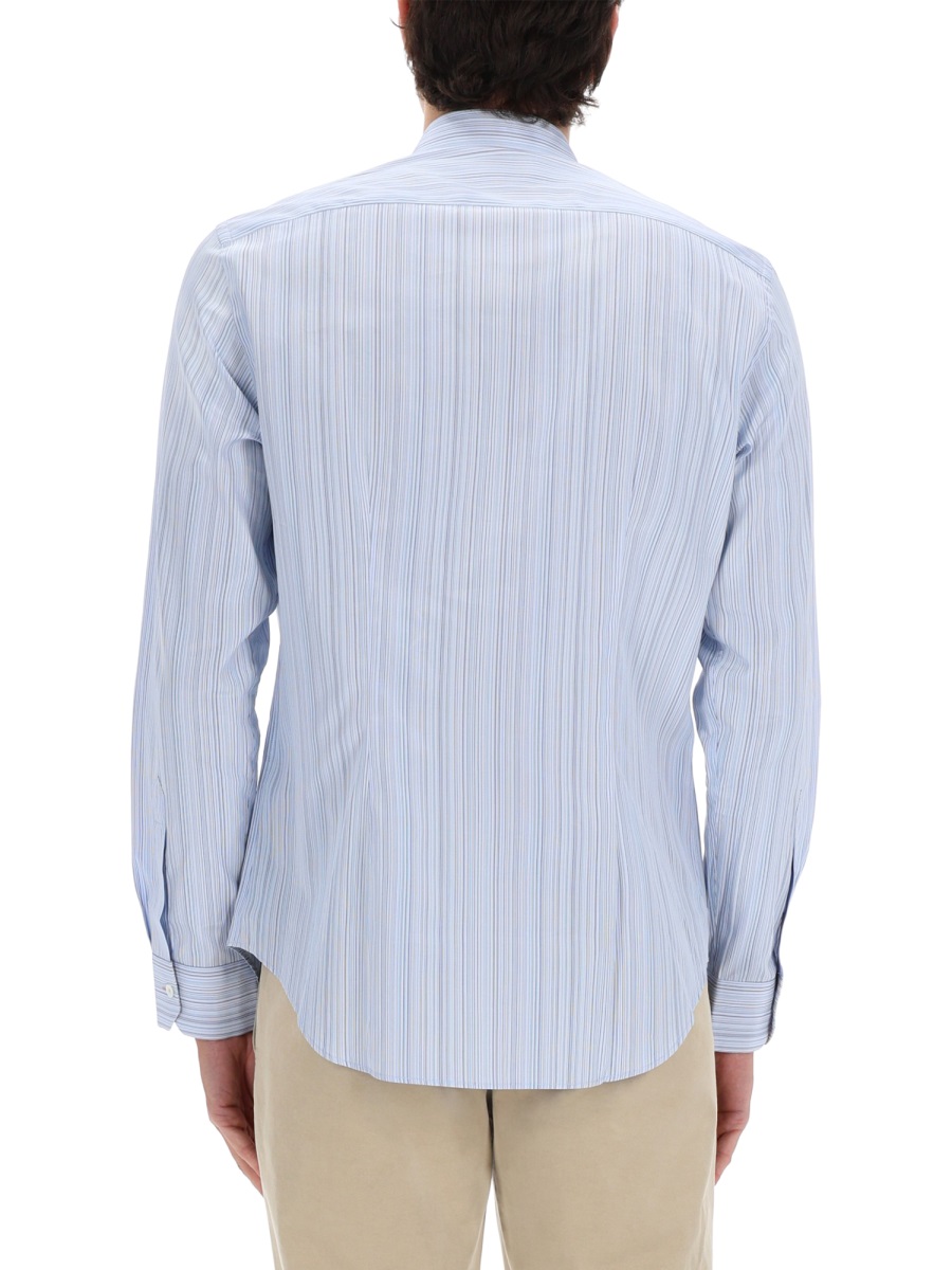 Paul Smith Slim Fit Vertical Stripes Shirt Wit