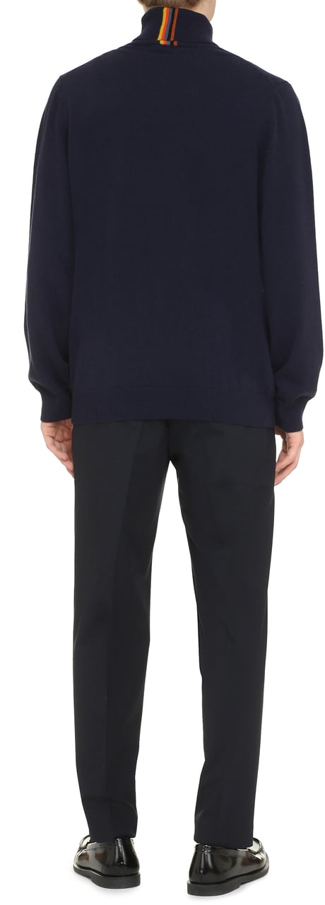Paul Smith Cashmere turtleneck sweater Blauw