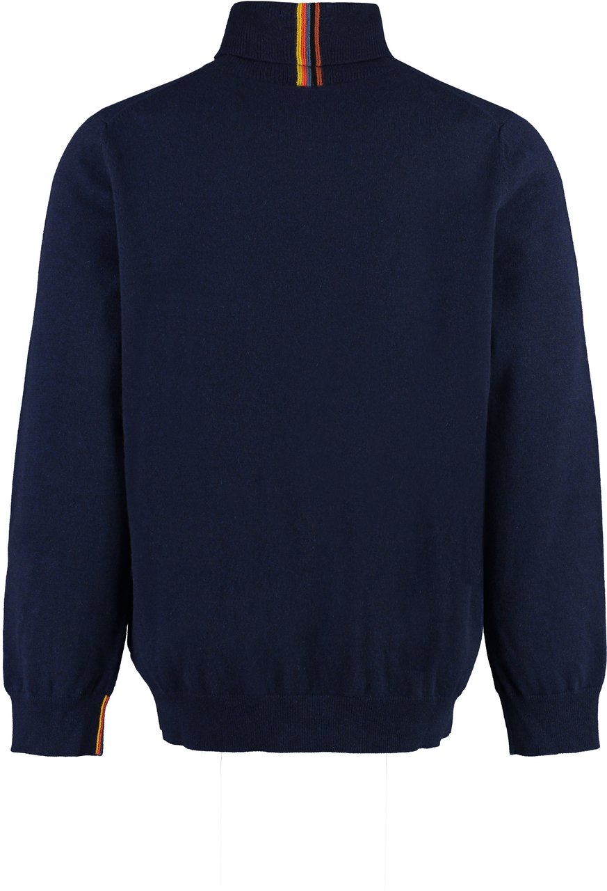 Paul Smith Cashmere turtleneck sweater Blauw