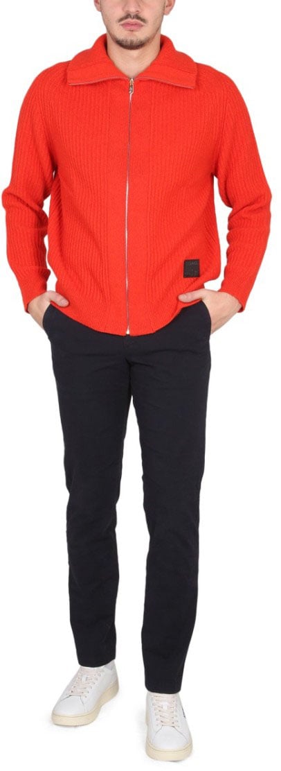 Paul Smith Zippered Cardigan Rood