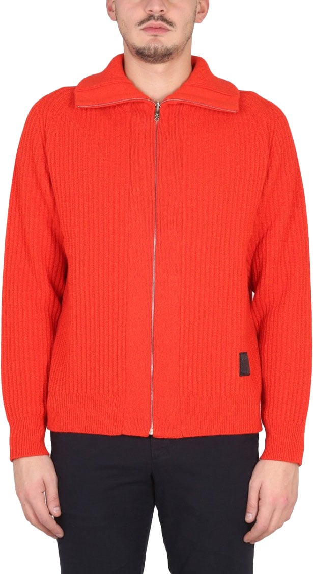 Paul Smith Zippered Cardigan Rood