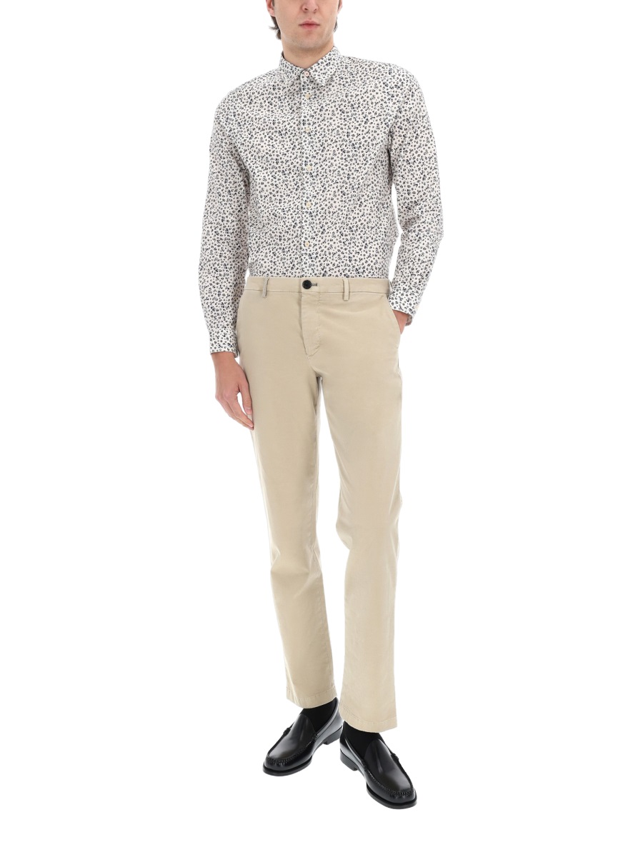 Paul Smith Organic Cotton Intricate Floral Print Shirt Wit