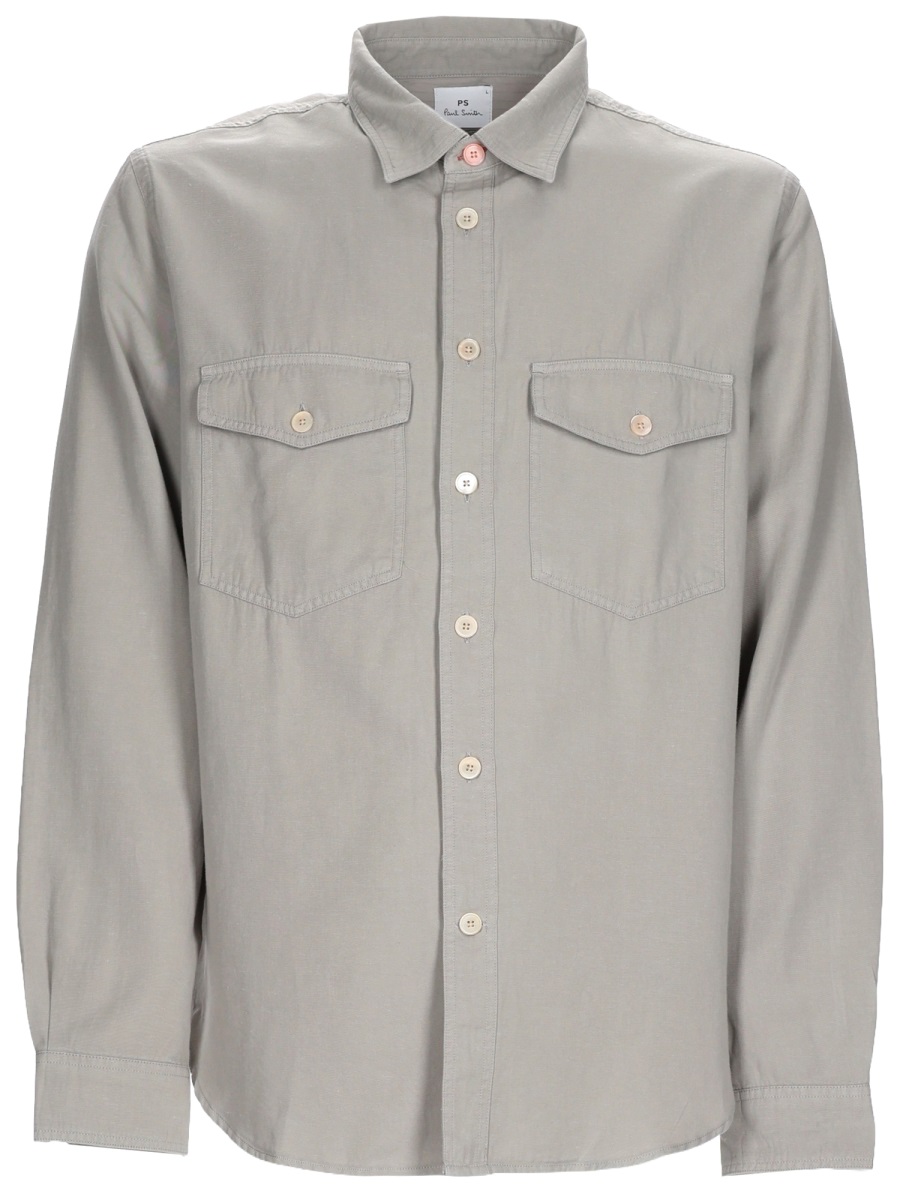 Paul Smith Casual Fit Muted Grey Shirt Grijs