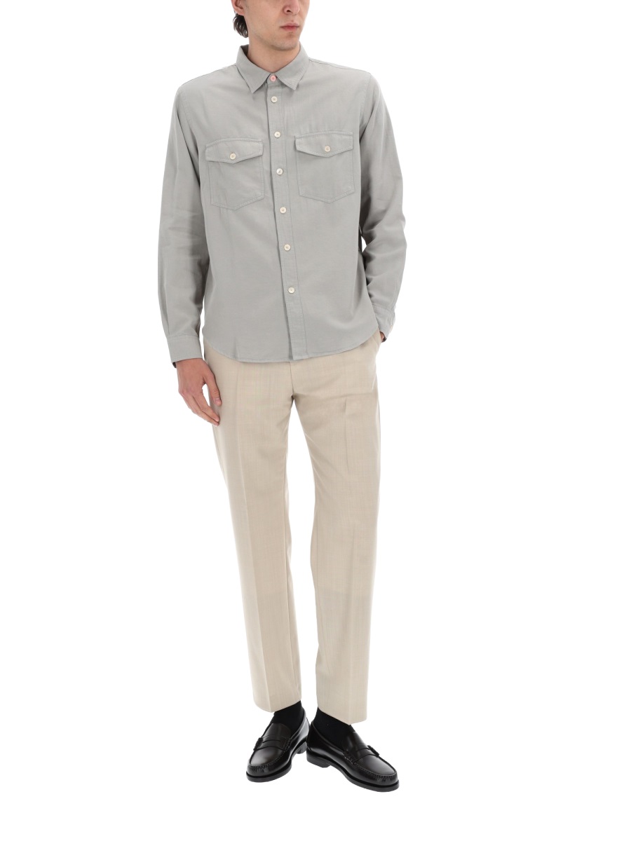 Paul Smith Casual Fit Muted Grey Shirt Grijs