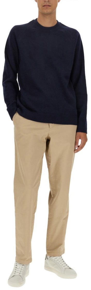 Paul Smith Relaxed Fit Crew Neck Merino Wool Sweater Blauw