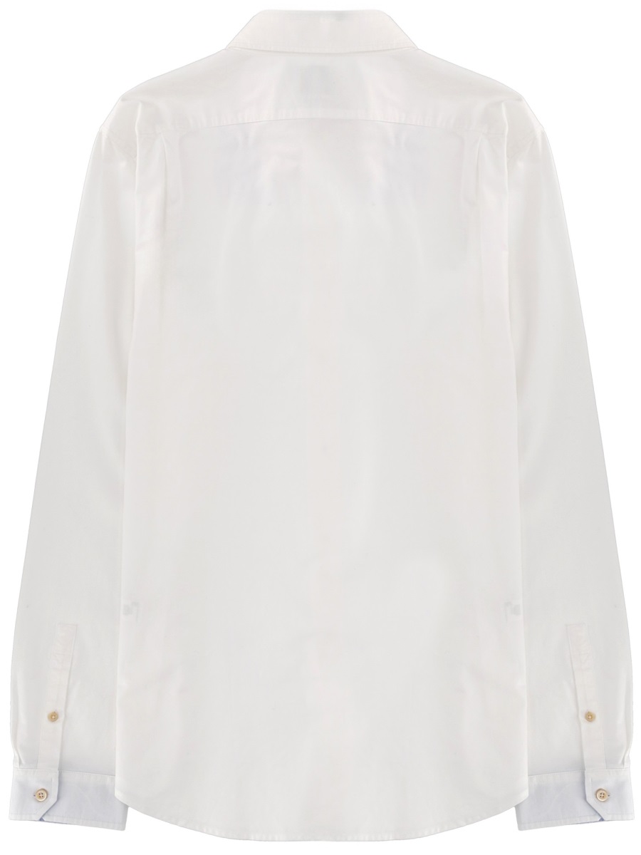 Paul Smith Neutrals Tailored Fit Button-Down Organic Cotton Shirt Wit