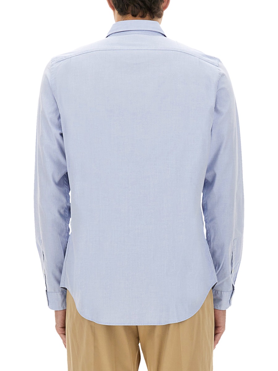 Paul Smith Light Blue Organic Cotton Shirt Grijs