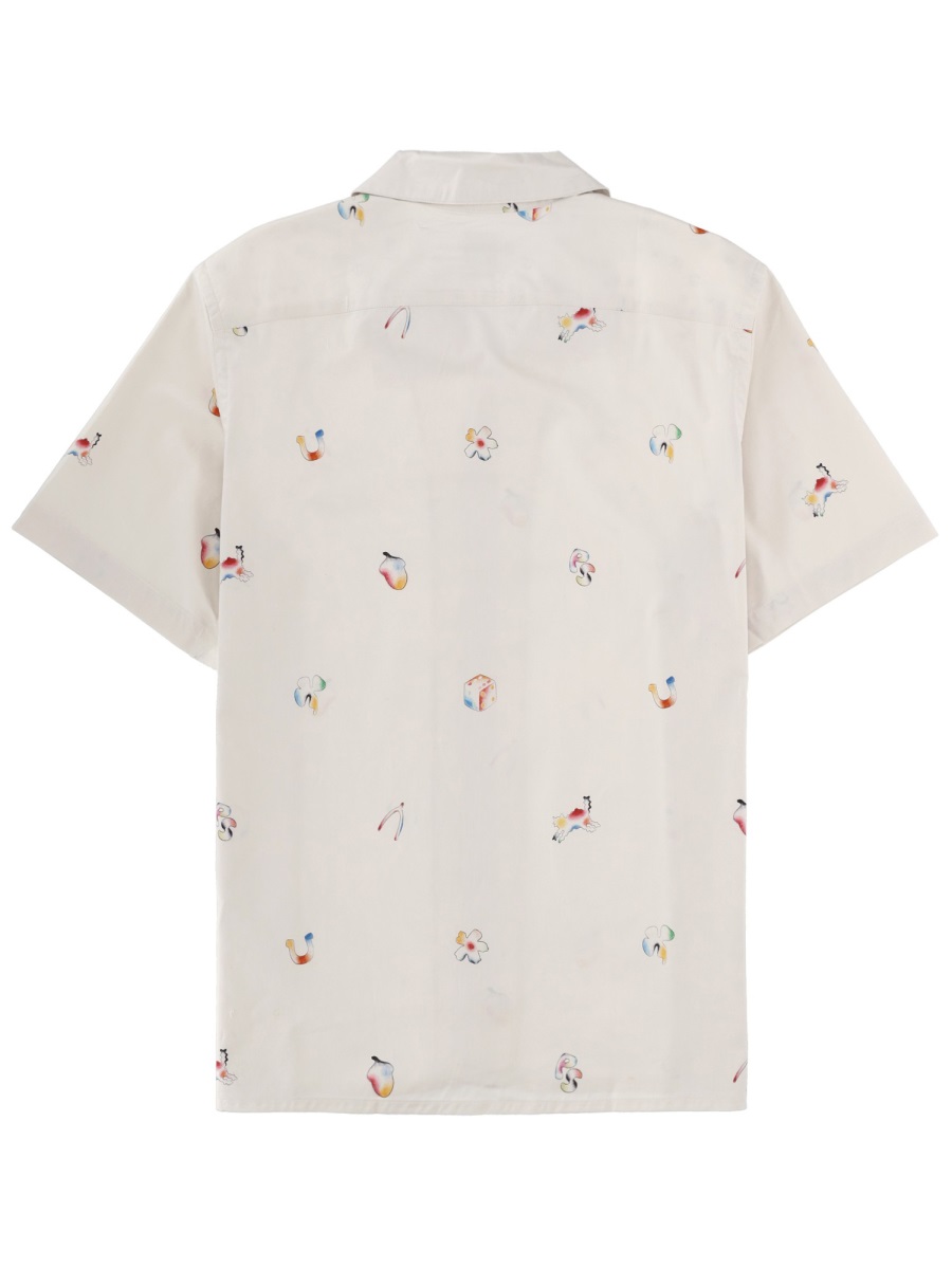 Paul Smith Abstract Printed Cotton Short-Sleeve Casual Shirt Wit