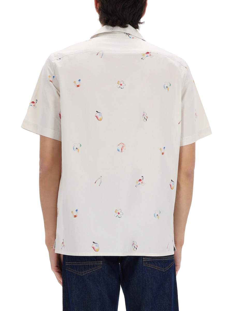 Paul Smith Abstract Printed Cotton Short-Sleeve Casual Shirt Wit