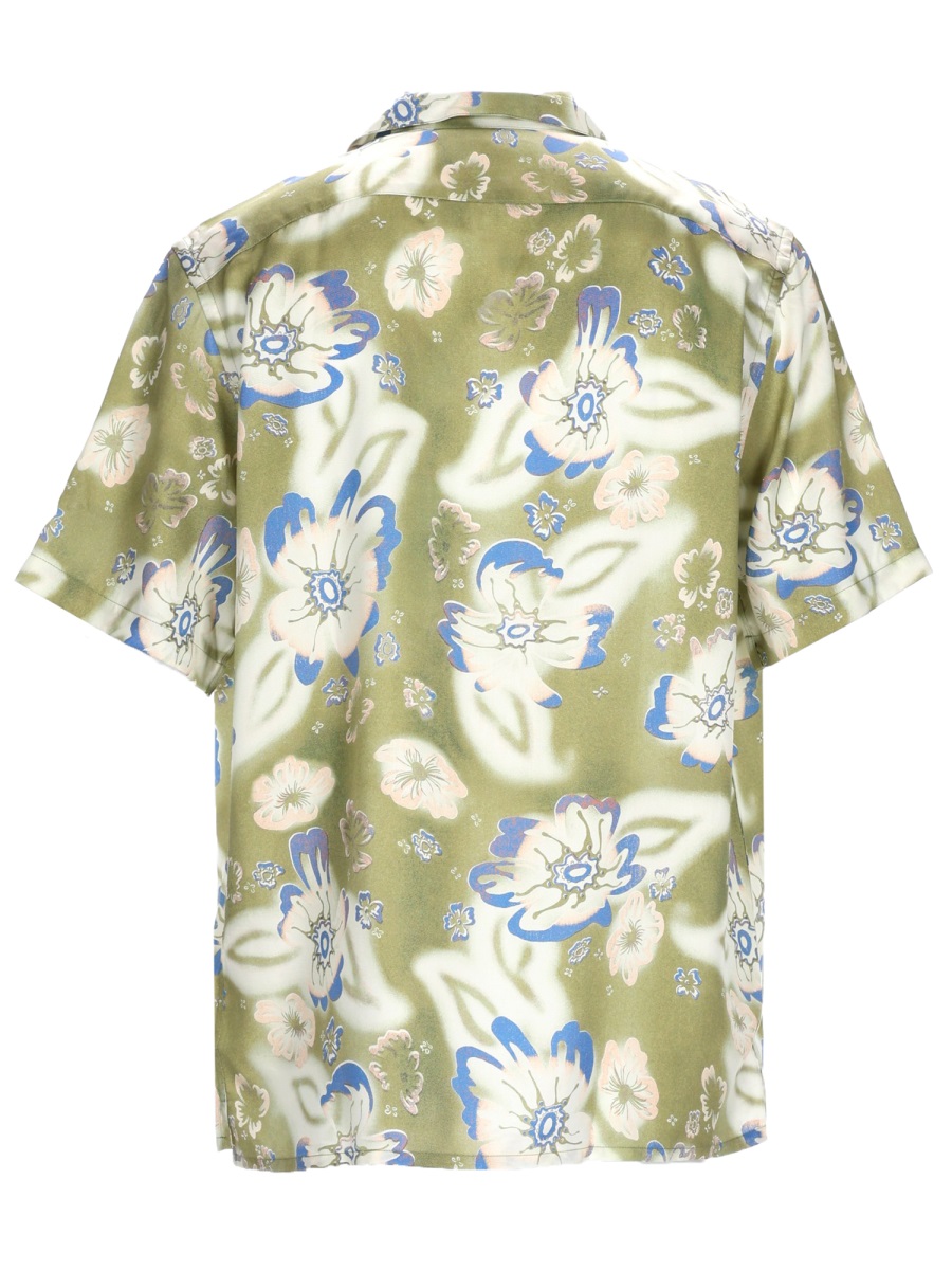 Paul Smith Casual Fit Floral Camp Collar Shirt Wit