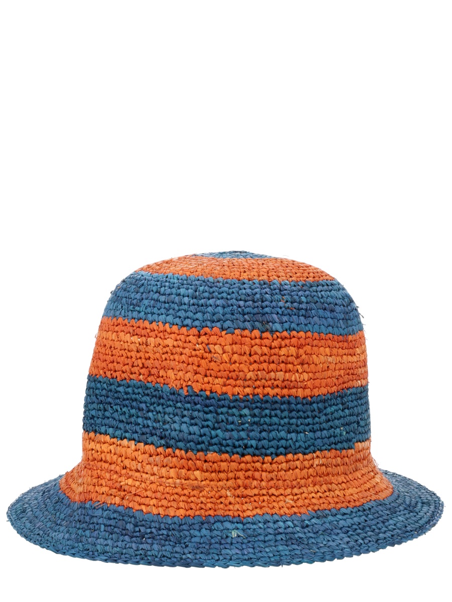 Paul Smith Vibrant Blue Woven Straw Bucket Hat Oranje