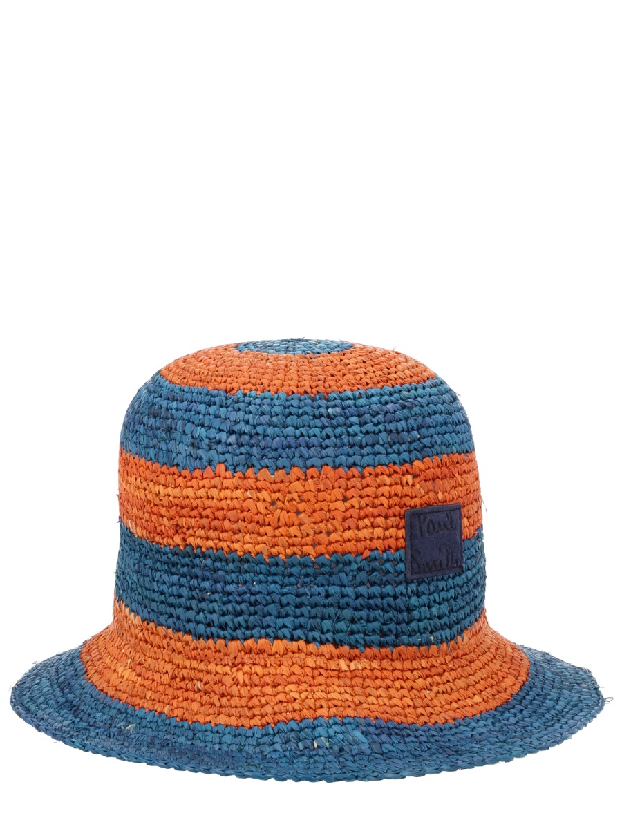Paul Smith Vibrant Blue Woven Straw Bucket Hat Oranje