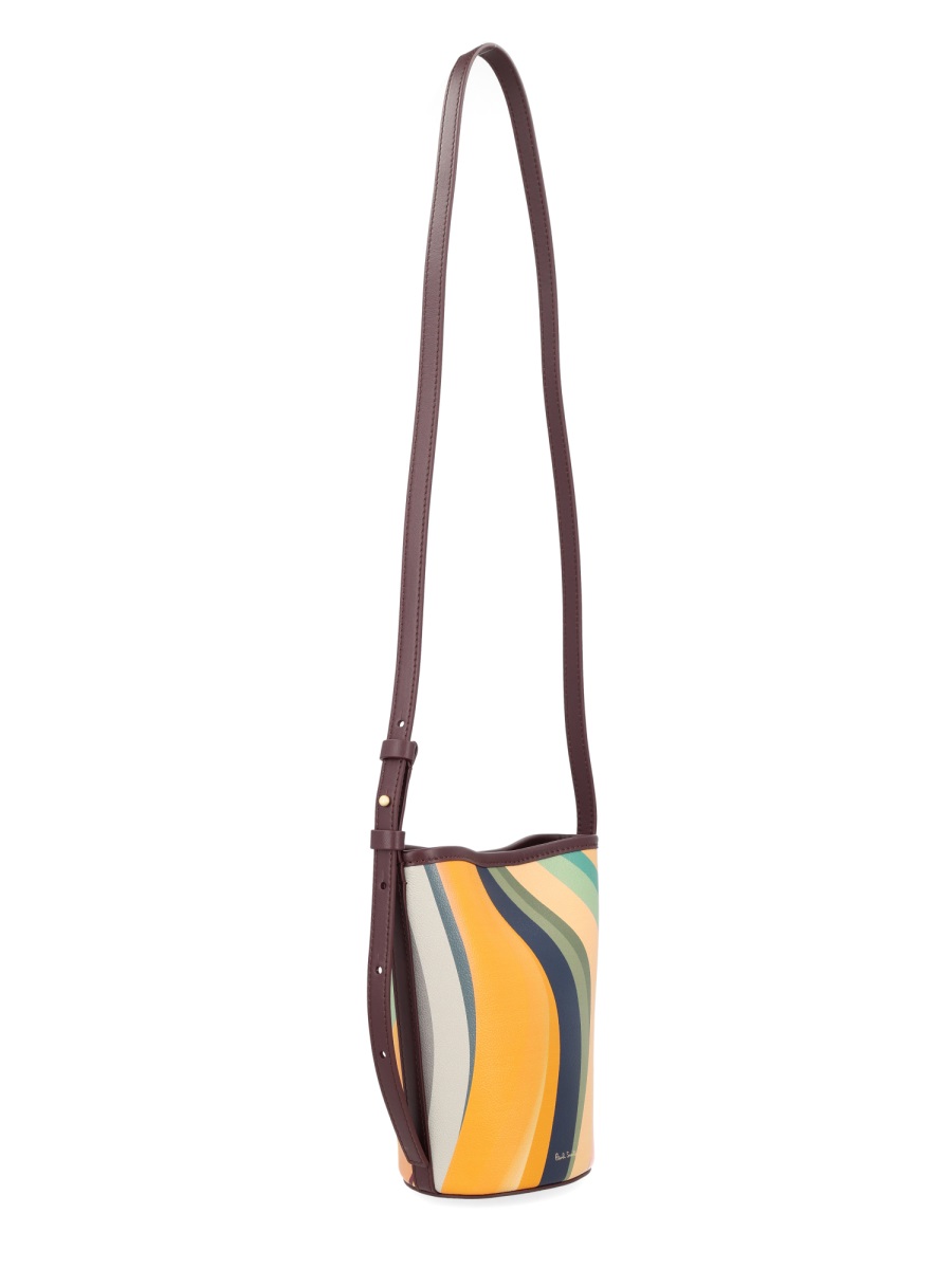 Paul Smith Mini Bucket Cow Leather Swirl Bag Maroon