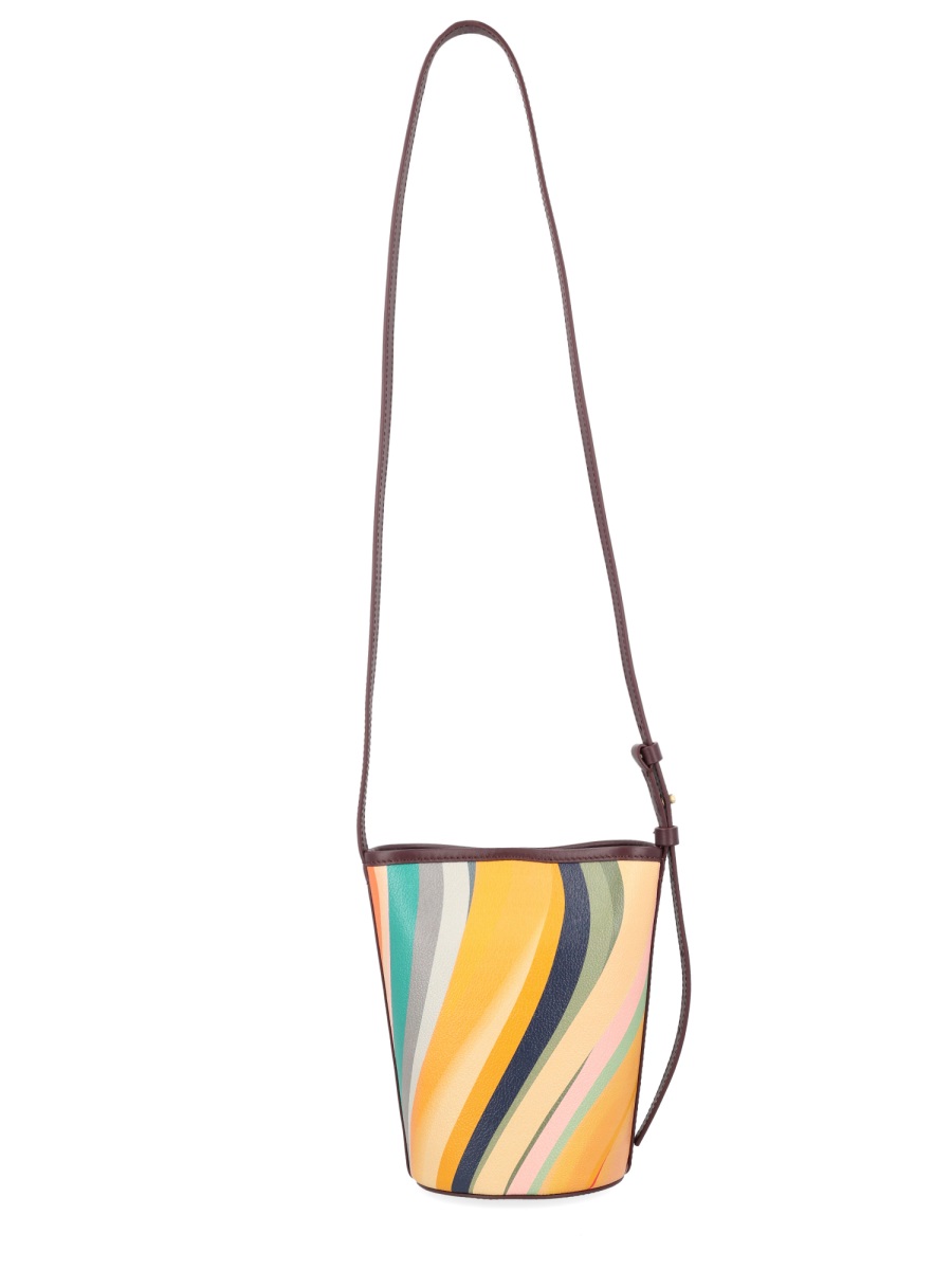 Paul Smith Mini Bucket Cow Leather Swirl Bag Maroon