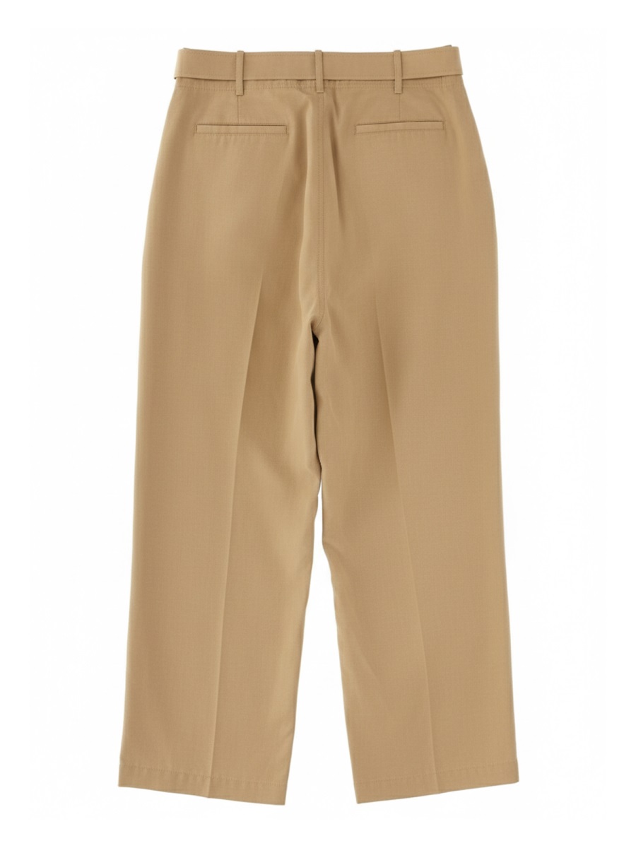 Paul Smith Neutrals High Waist Belted Lyocell-Linen Wide-Leg Pants Bruin