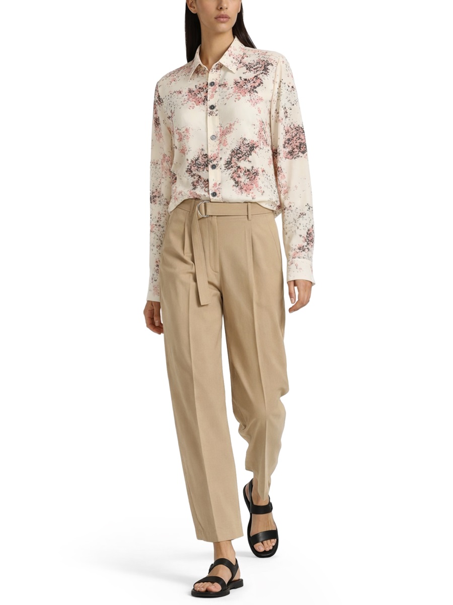 Paul Smith Neutrals High Waist Belted Lyocell-Linen Wide-Leg Pants Bruin