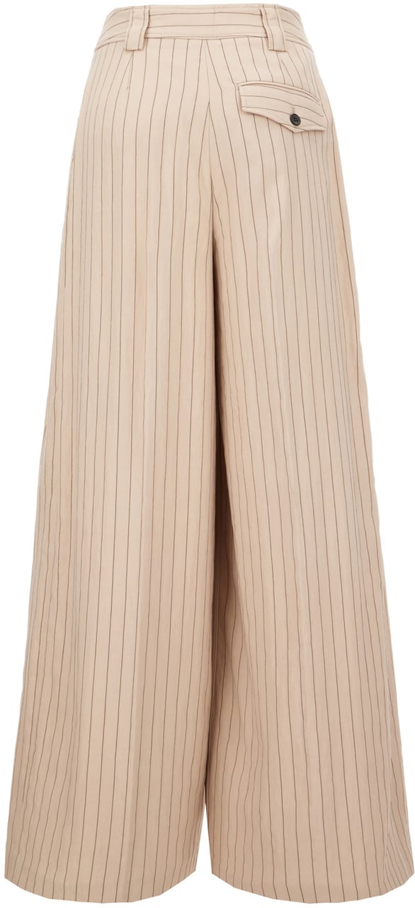 Paul Smith Embroidered viscose blend pants Beige