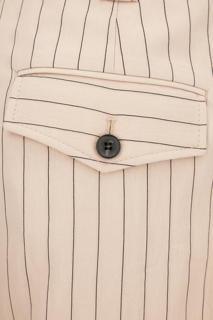 Paul Smith Embroidered viscose blend pants Beige