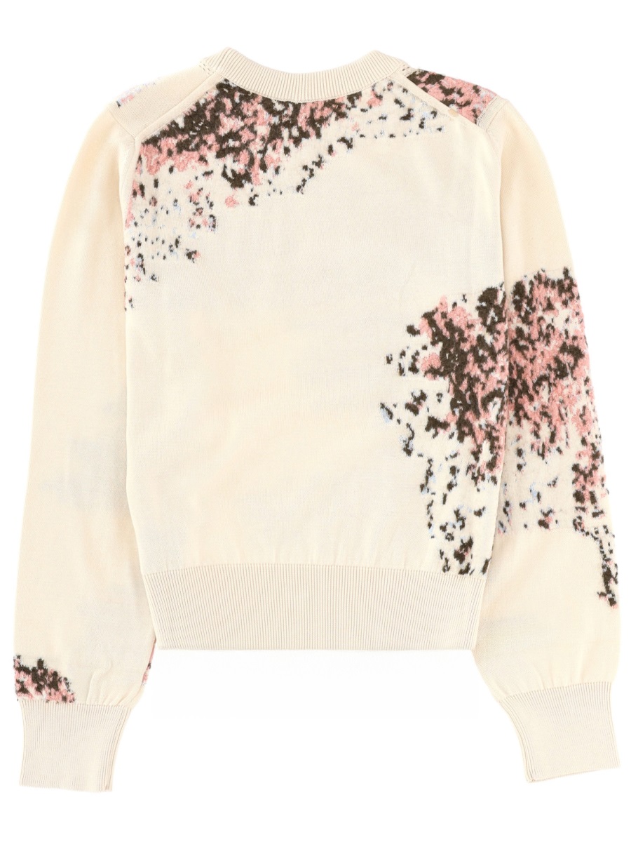 Paul Smith Neutrals Abstract Floral Mohair-Blend Sweater Neutraal