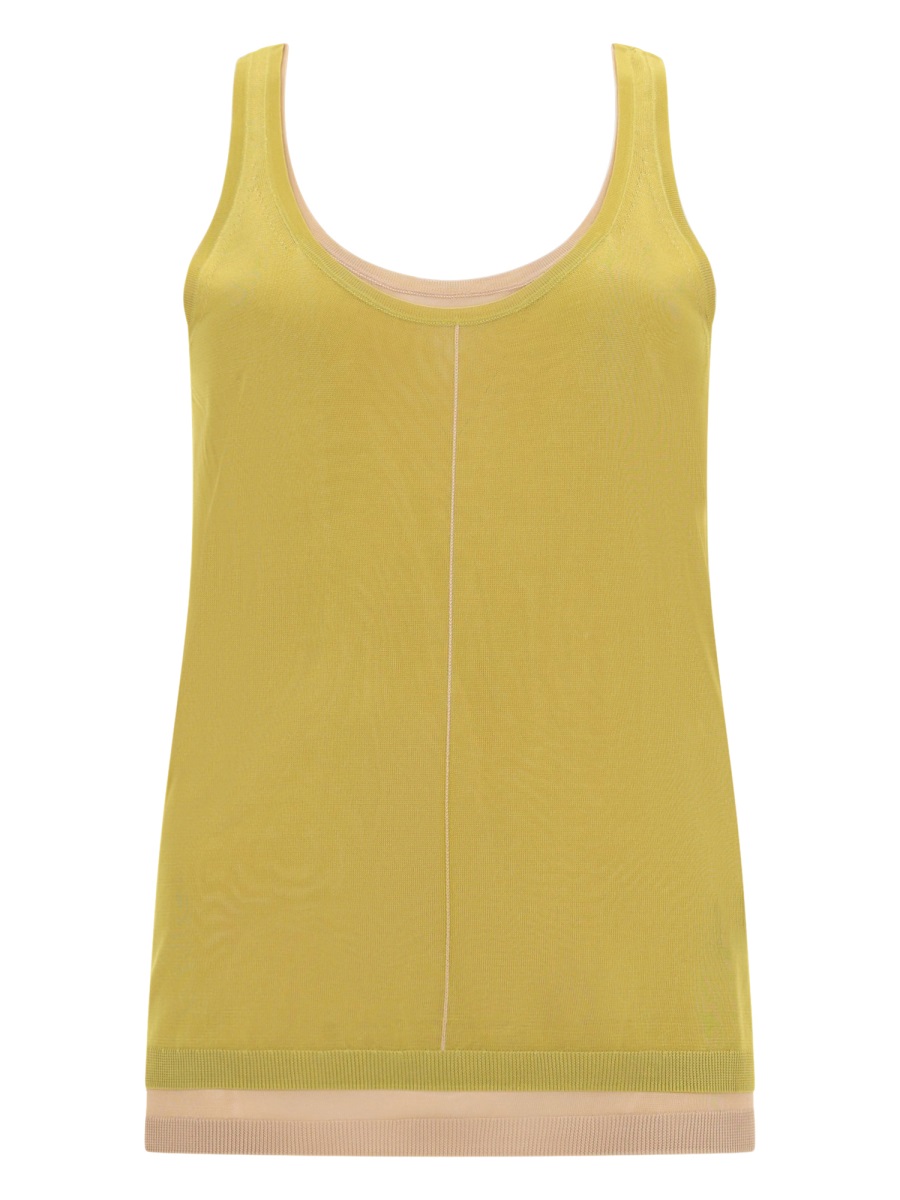 Paul Smith Sleeveless Scoop Neck Smooth Texture Tank Top Groen