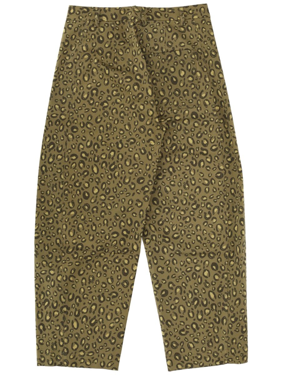 Paul Smith Animal Print Cropped Cotton Pants Bruin