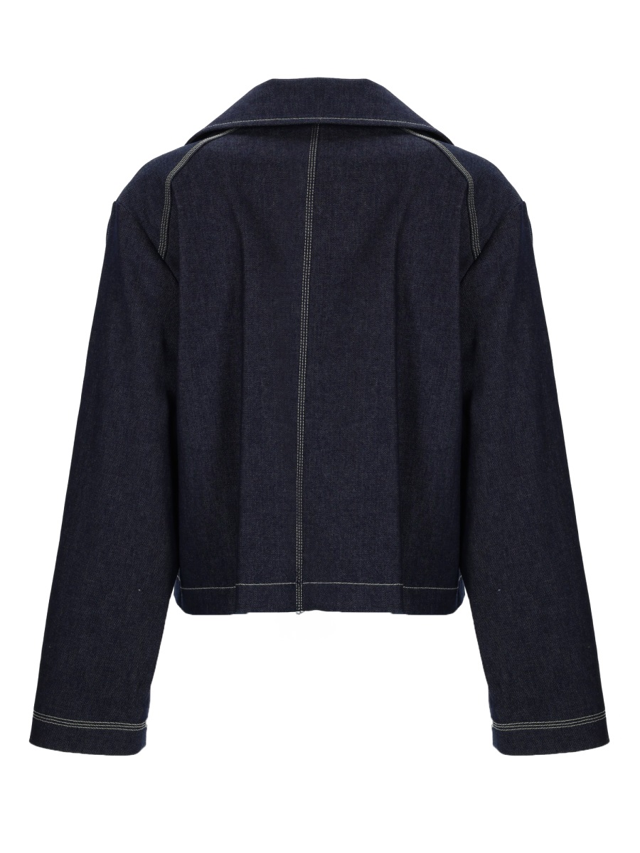 Paul Smith Cropped Deep Indigo Contrast Stitching Jacket Zwart