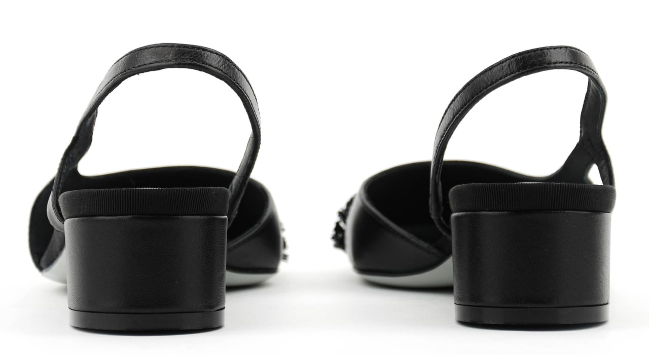 Paul Warmer Loulou Slingback Ballerina Black Zwart