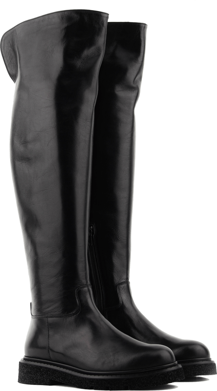 Paul Warmer Paulwarmer Knee Height Boots Soft Black Nappa Zwart