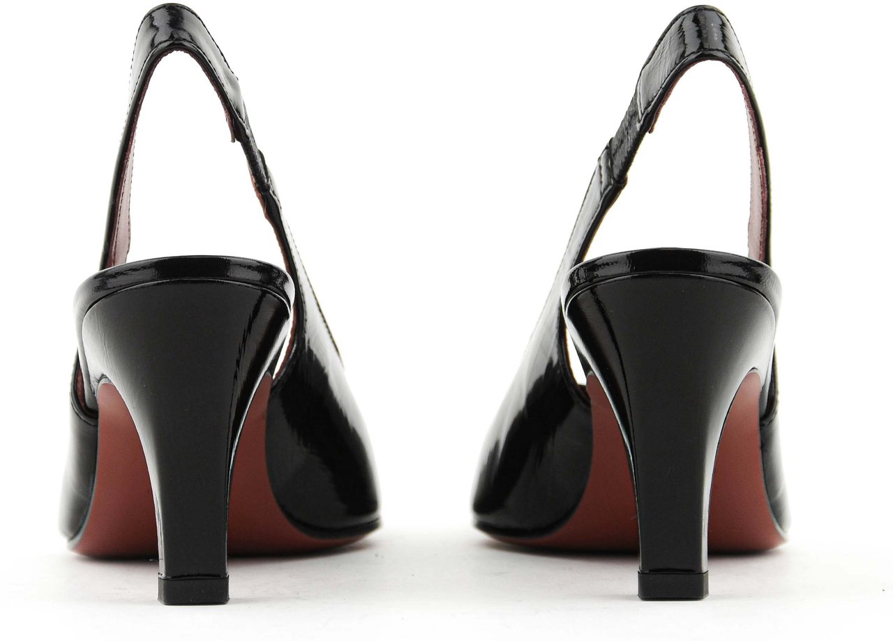 Paul Warmer 90's Square Slingback Black Zwart